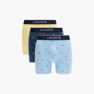 Lacoste 3-Pack Cotton Boxer Briefs Blue / Yellow Size M
